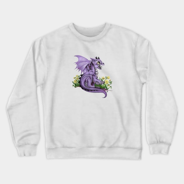 Adorable Lilac Baby Dragon Crewneck Sweatshirt by Sandra Staple